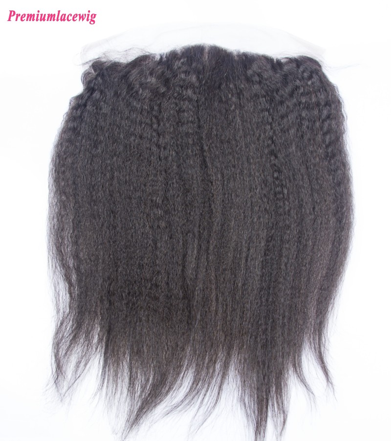 18inch Kinky Straight Lace Frontal Brazilian Hair 13X4