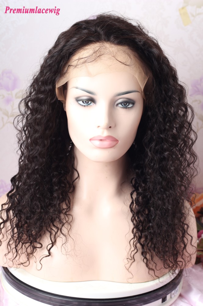 Malaysian Virgin Hair Deep Curly 22inch 13x6 Lace Front Wig 180 Density 