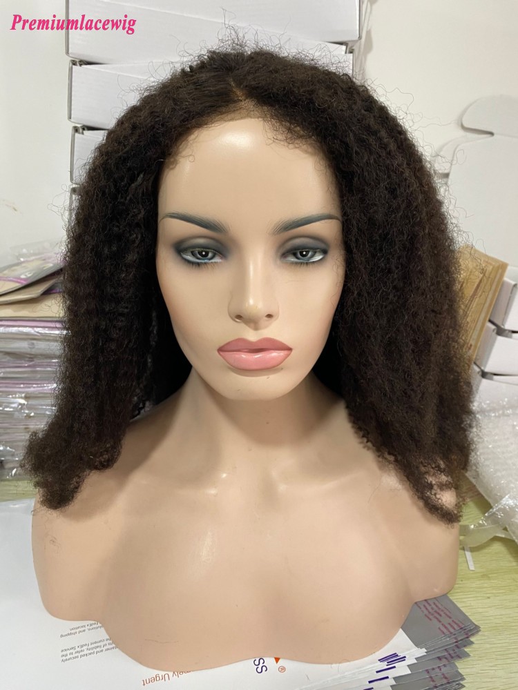 22inch Afro Curly Brazilian Virgin Human Hair 180 Density Glueless 