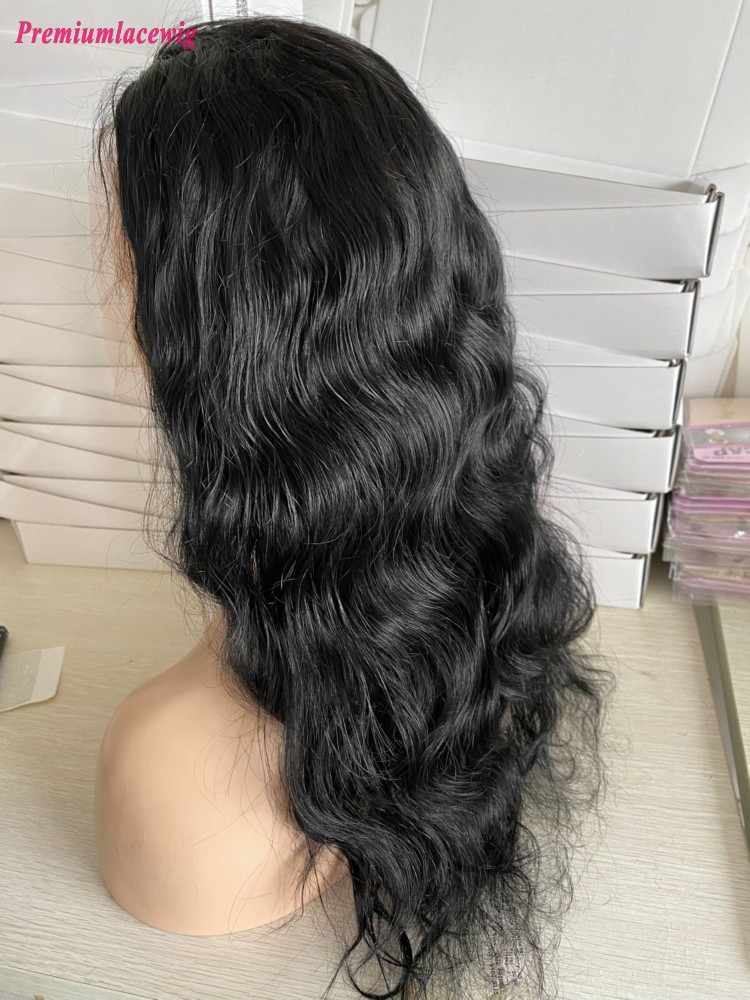 13x4 18inch 150% Density Color 1 Body Wave Lace Front Wig