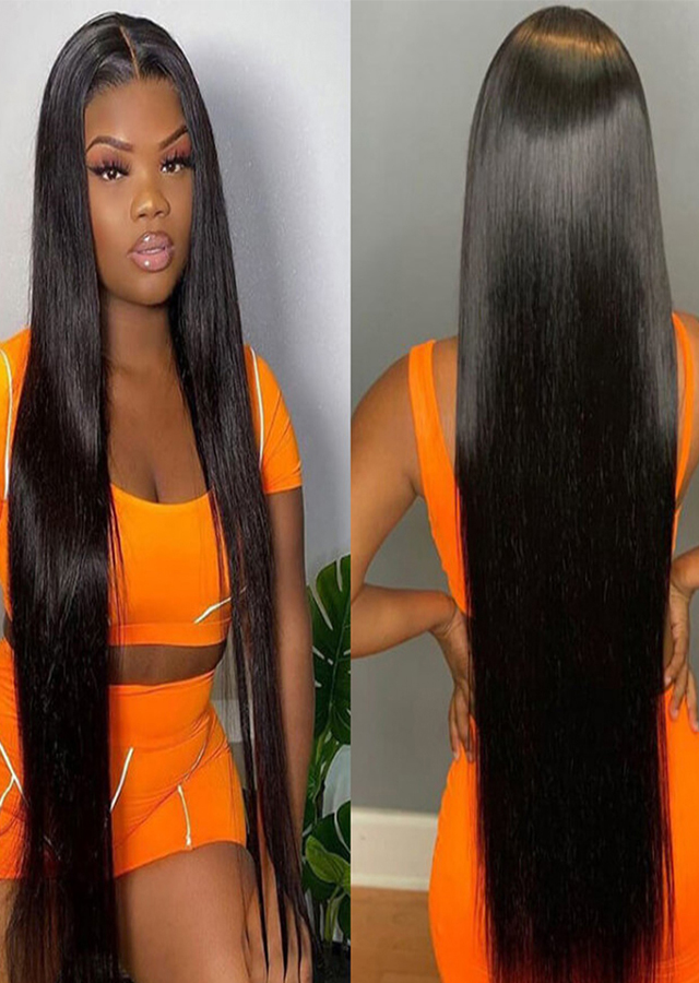 Straight Lace Front Human Hair Wigs For Women 26 Inch Brazilian Natural