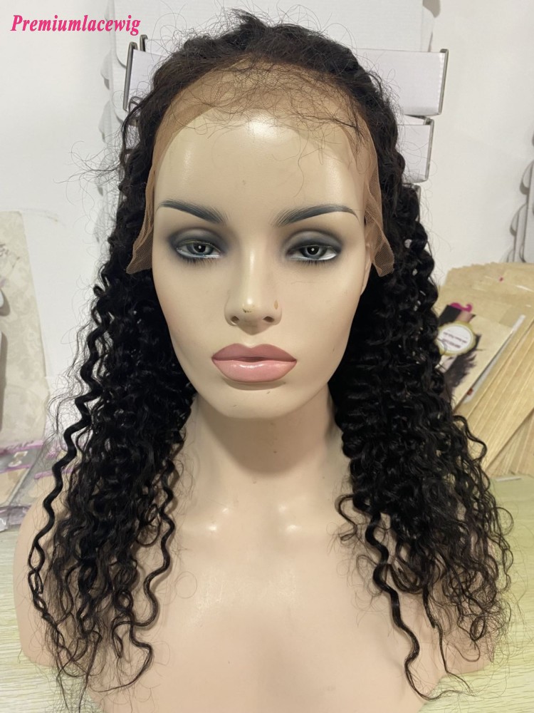 Brazilian Deep Curly 13x4  Lace Front Wig Cheap Pre Plucked 20inch