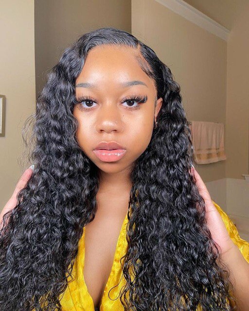 Indian Virgin Hair Curly Full Lace Wig 20inch