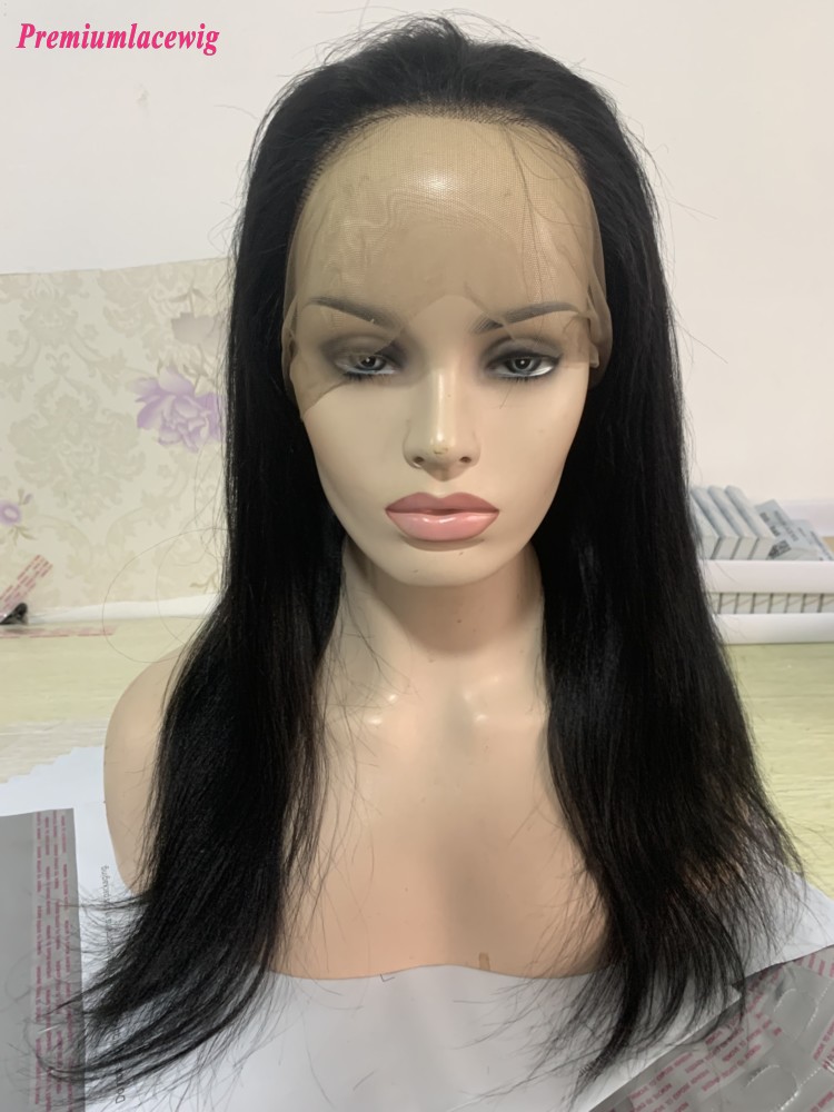 Jet Black Color 1 Glueless Full Lace Wig 14inch