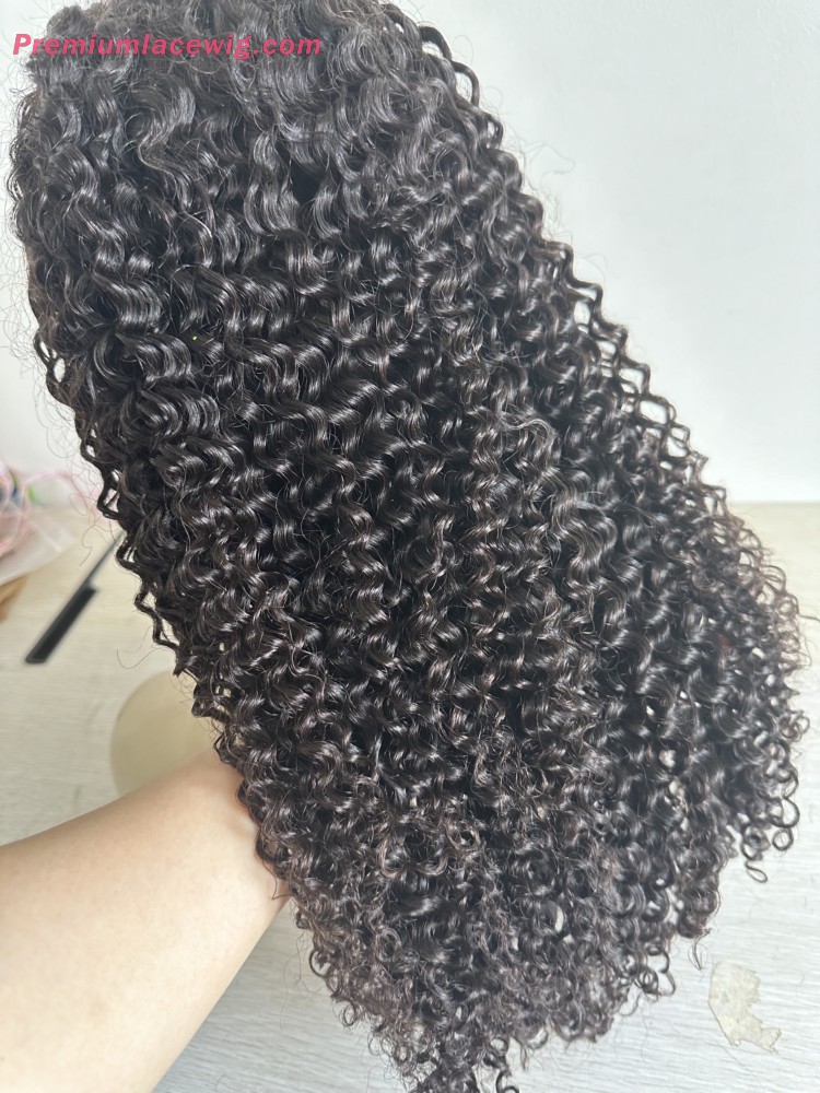 360 Lace Wig Deep Curly 18inch 180 Density Brazilian Human Hair Wig