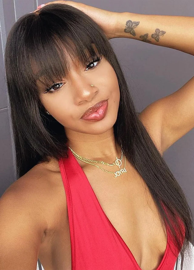HD 360 Full Lace Wig With Bang 16inch