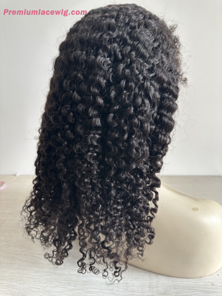 Kinky Curly Full Lace Wig 16inch 180 Density Curly Baby Hair