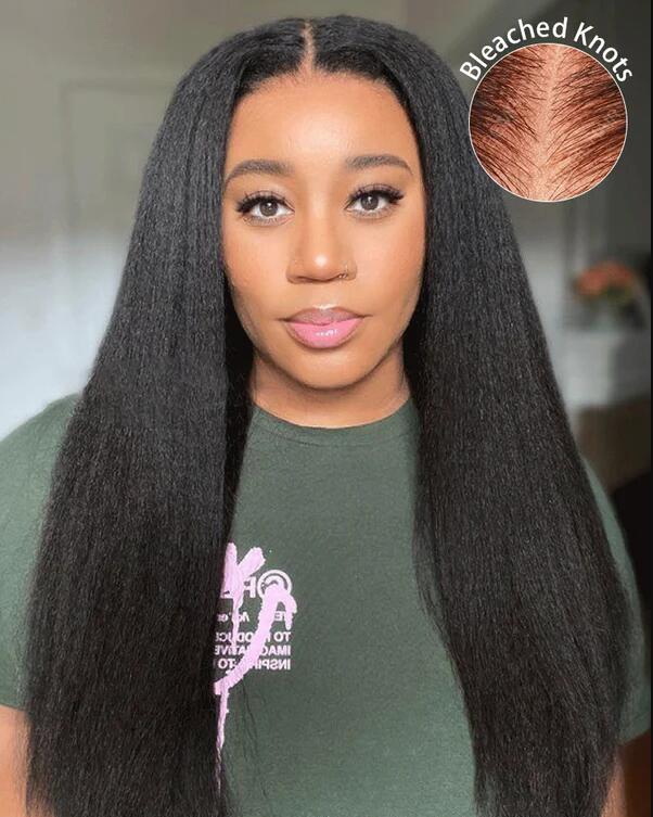 Kinky Straight Wear Go Wig HD Lace Pre Cut Pre Bleached Pre Plucked Hairline