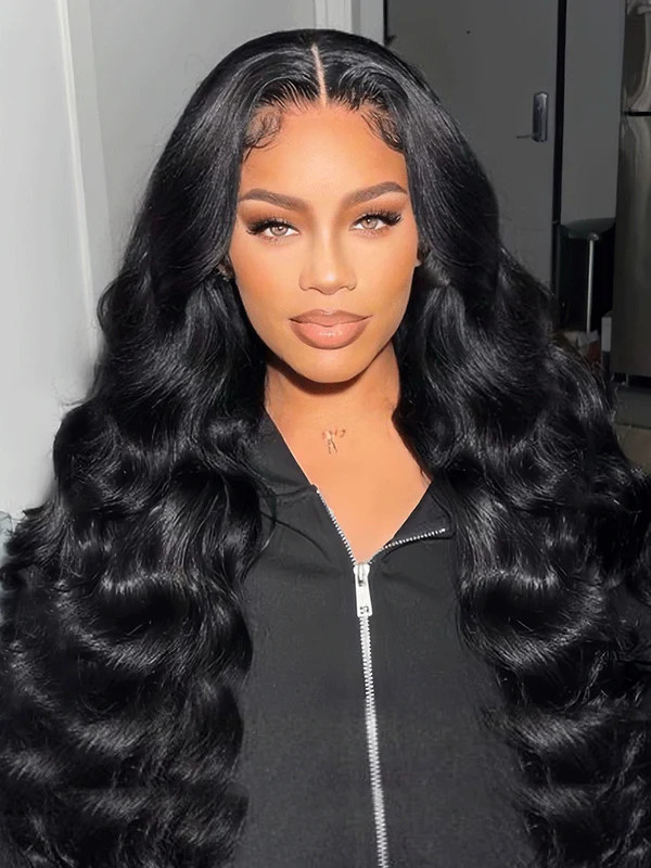 Indian Hair Body Wave 360 Lace Wigs Pre Plucked 18inch