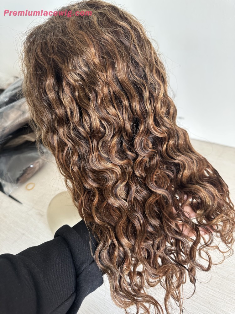 Highlight Color 4-27 Loose Curly 12inch 13x6 Lace Wig