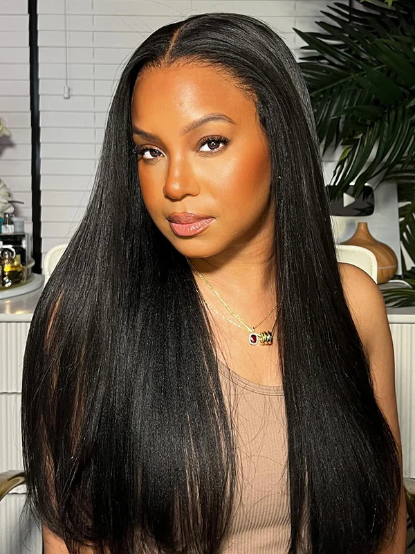 18inch Yaki Straight Brazilian Full Lace Wig Natural Color