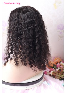 18inch Natural Color Deep Wave 13x4 Lace Front Wig With Silk Top