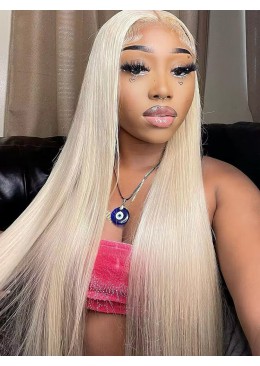 20inch Straight Lace Front Wig 613 Color Peruvian Blonde Hair Instock