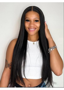360 Full Lace Wig Straight Human Hair For Black Women 24inch