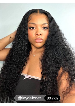Deep Curly 360 Lace Wig Pre Plucked Brazilian Human Hair 24inch