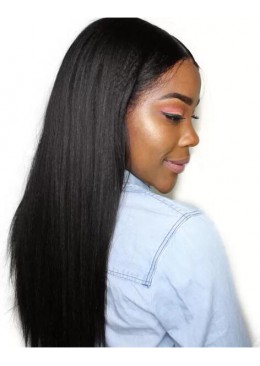 Light Yaki Malaysian Hair Full Lace Human Hair Wigs 18inch Instock