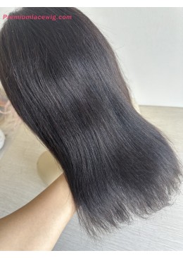 Light Yaki 360 Full Lace Wig Pre Plucked 14inch Yaki Straight