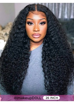 Pre Cut Lace Wear Go Glueless Wigs Kinky Curly Pre Plucked Hairline Bleached Knots