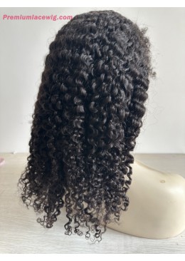 Kinky Curly Full Lace Wig 16inch 180 Density Curly Baby Hair