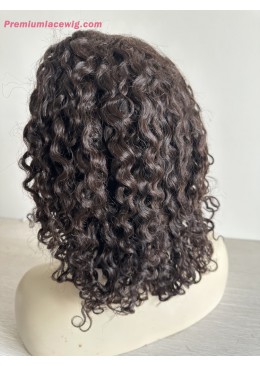 Deep Curly BOB Style 10inch 13x6 Lace Front Wig 150% Density Human Hair