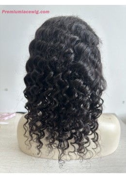 Full Lace Wig Deep Wave BOB Style 16inch Invisible Strap