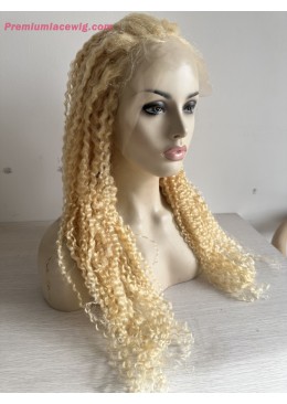 Blonde Color 613 Kinky Curly 13x4 Lace Wig Human Hair 26inch