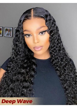 Peruvian Hair Full Lace Wig Deep Wave 24inch 180% Density