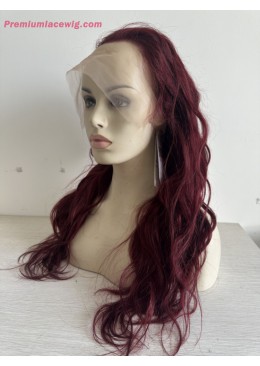 Burgundy Color 99J 360 Lace Wig Loose Wave 24inch 180 Density